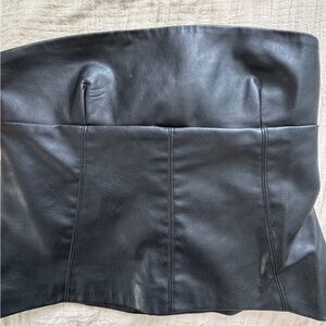 zara leather tube top